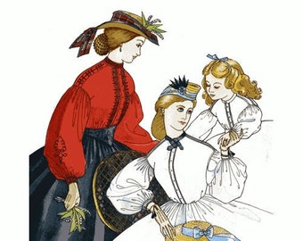 Past Patterns 0709 - 1860s Garibaldi Shirt Sewing Pattern an original design bust 32-48 sizes 08-26 60s antebellum era