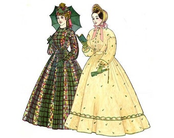 Past Patterns 0700 - 1850s Plaited Skirt Sewing Pattern Past Patterns original design 2 Variations included 50 1860s 60s
