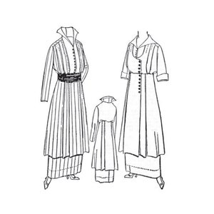 Past Patterns 6053 Download - Mid 1910s Ladies Dress Pattern bust 44 b44 McCall Pattern Company reproduction 10s Edwardian era