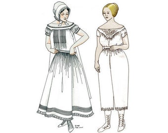 Past Patterns 0706 - 1850s Petticoat and Drawers Sewing Pattern original Multisized 08-26 bust 32-47 waist 24-40 50s 1860s 60s Pre Civil War