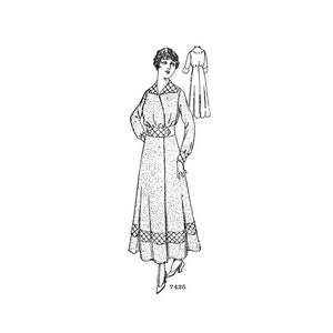 Past Patterns 7425 - 1920s Dress with Four Gored Skirt Sewing Pattern bust 36-46 Peerless Pattern Co reproduction Roaring 20s Flapper era