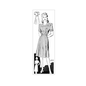 Past Patterns 4212 - 1940s Square Neck Dress Sewing Pattern bust 35 b35 Anne Adams Instructor reproduction 40s