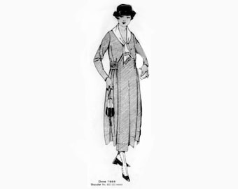 Past Patterns 7986 - Late 1910s One-piece House Dress Sewing Pattern bust size 37 b37 Edwardian McCall Pattern Co reproduction