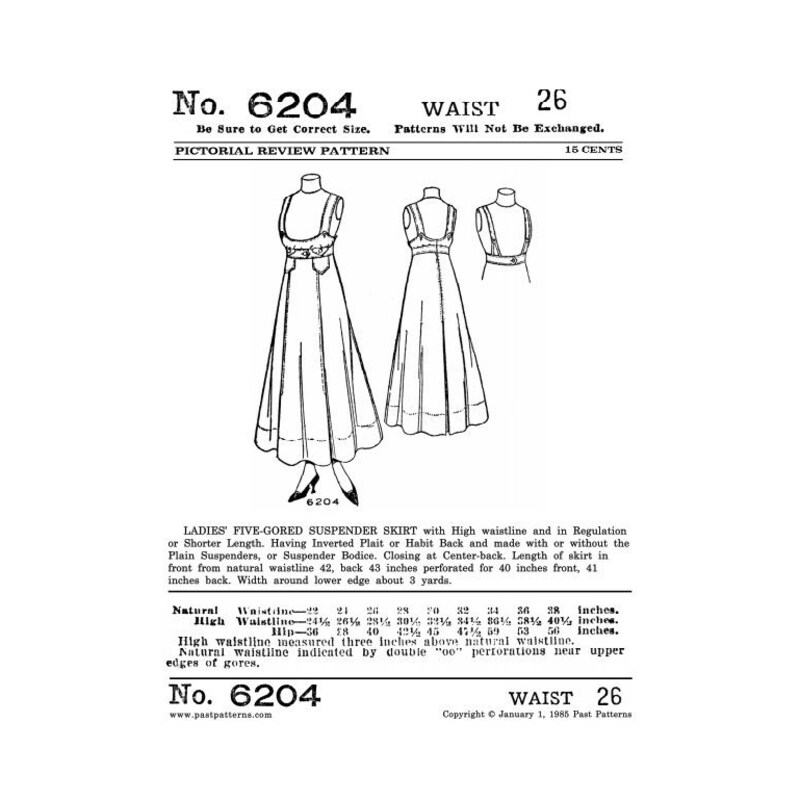 8 Gore Skirt Pattern Etsy