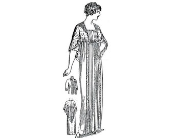 Past Patterns 8109 - Early 1910s Tea Gown Sewing Pattern bust 38 b38 May Manton reproduction with Two-Piece Skirt Edwardian Era 10s