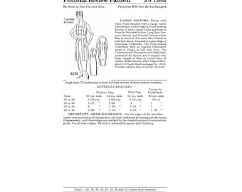 Past Patterns 1880 - Late 1910s Two-Piece Ladies Costume Sewing Pattern bust 34 b34 Pictorial Review reproduction 10s Edwardian Age