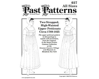 Past Patterns 0037 Download - 1790s Upper Petticoat Sewing Pattern | 18th-Century Undergarment | Historical Sewing Pattern A0 A4 8.5x11 PDFs