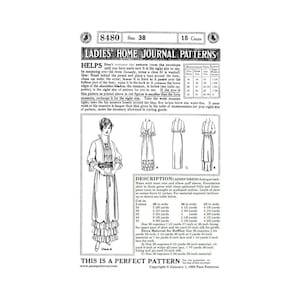 Può includere: Un modello di cucito vintage per un abito da donna con un corpetto aderente, maniche a sbuffo e una gonna a strati. Il modello include istruzioni per tagliare e cucire l'abito, nonché una tabella di misure per diverse taglie. Il modello è di Ladies' Home Journal e risale al 1° gennaio 1985.