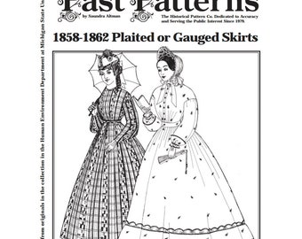 Past Patterns 0701 Download - Late 1850s Pleated Bodice Pattern | A0/A4/8.5x11/36" Formats | Civil War Costume | Sizes 8-26 (Bust 32"-48")
