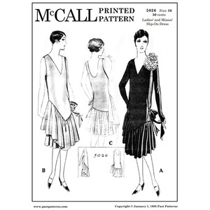 Past Patterns 5026 Late 1920s Slip-on Dress With Dipped Sewing Pattern ...