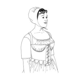 Past Patterns 0038 - Federalist Era Partially Boned Transition Stay Sewing Pattern Past Patterns original Bust 32-48 1790s 1800s 1810s 1820s