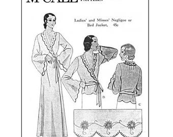 Past Patterns 1945 Download - Early 1930s Negligee Sewing Pattern bust sizes 32-34 McCall Patterns Co reproductions 30s Hollywood era