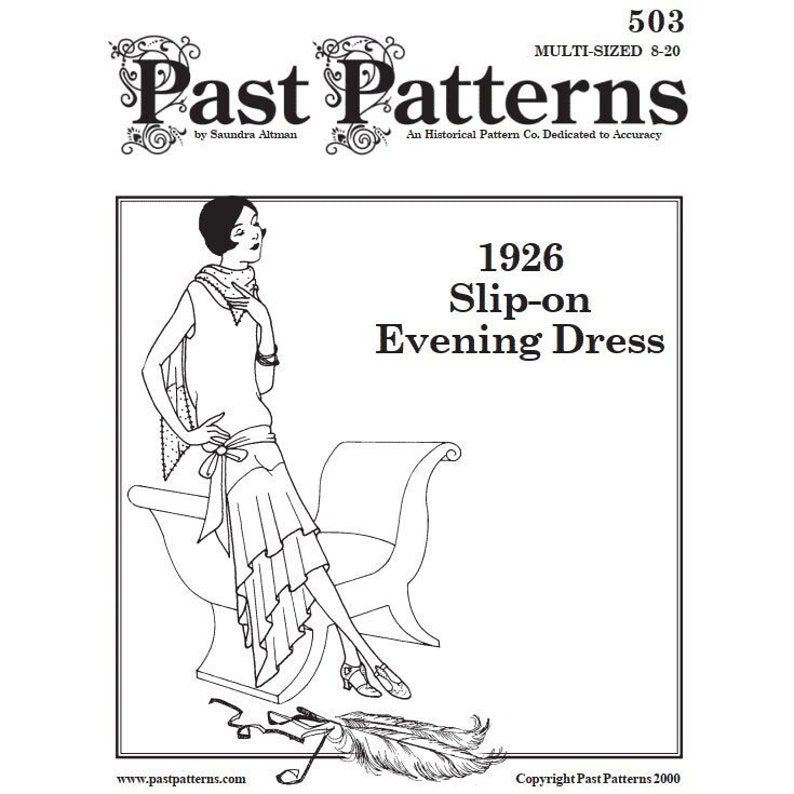 Past Patterns 0503 - Mids 1920s Slip-on Evening Dress Sewing Pattern ...