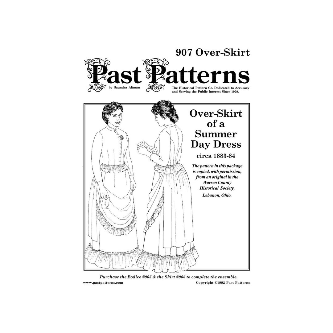 Past Patterns 0907 Sz 16-20 Download - Early 1880s Overskirt for Summer ...