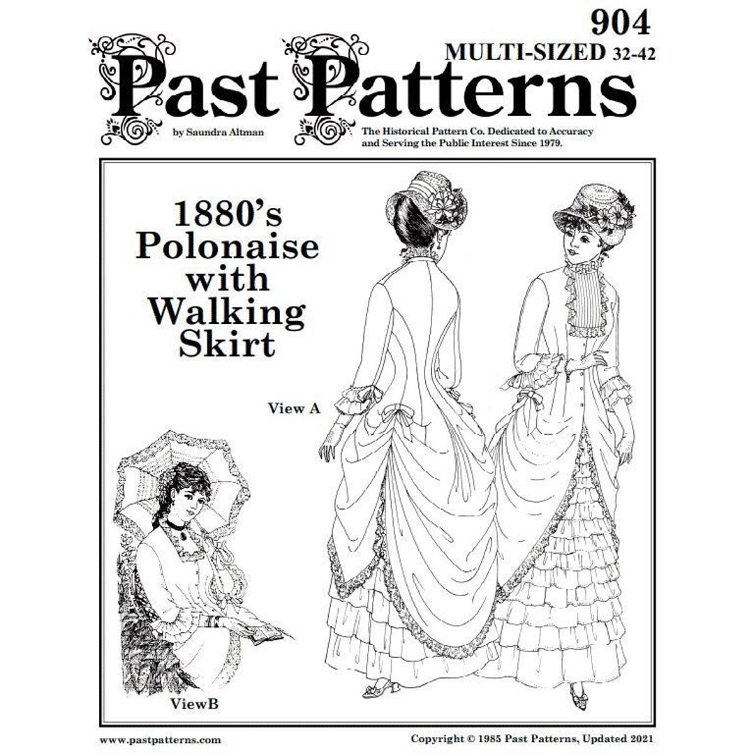 Past Patterns 0904 1880s Polonaise and Walking Skirt Sewing Pattern ...