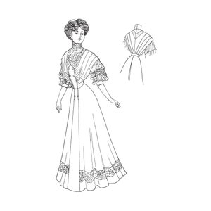 Past Patterns 2618 - Edwardian Baby Princess Gown Sewing Pattern - Print Version - 1908 Pictorial Review - Bust 34&quot; - Historical Costume