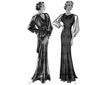Past Patterns 7959 - Mid 1930s Afternoon Dress Sewing Pattern bust 34 b34 McCall reproduction 30s hollywood era
