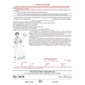 Past Patterns 2618 Downloads - Edwardian Ladies Baby Princess Gown PDF Pattern - Bust 34&quot; - A0, A4, 8.5x11 & 36&quot; Formats - 1908 Design