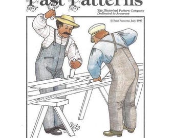 Gilded Age Apron Front Overalls Sewing Pattern (32"-52") (Downloadable PDF) | Past Patterns 0910