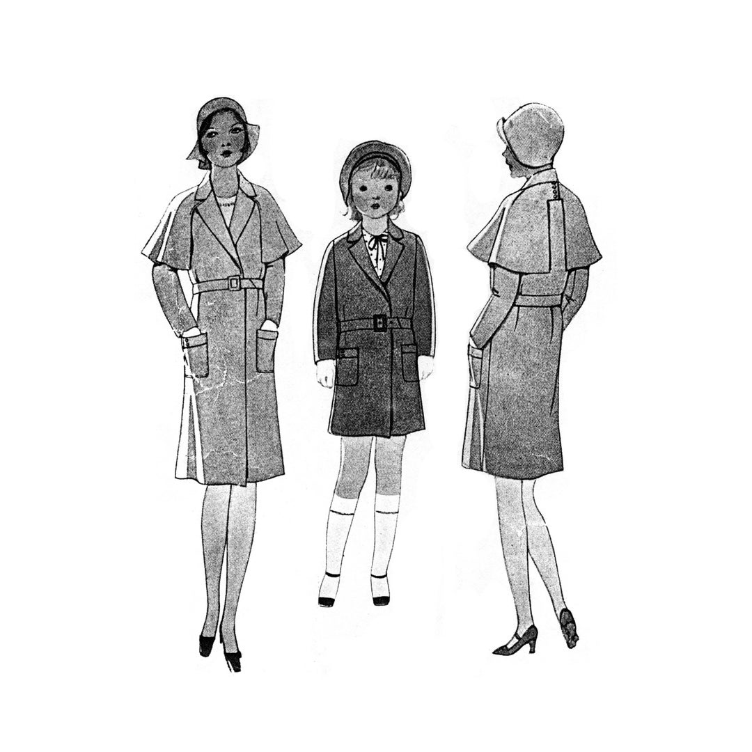 Past Patterns 6221 Download Early 1920s Girls Coat Sewing Pattern for