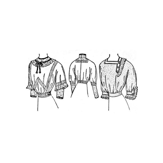 Chemisier Ancien (guimpe) Femme - Taille 36, Blanc Brodé, Vintage Circa 1900, Occasion Très Bon état
