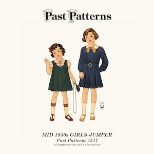 Past Patterns 1547 Download - 1930s Jumper Sewing Pattern for 6 Year Old Girl Simplicity Pattern Co reproduction Prohibition era 30s