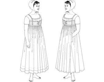 1790s-1820s Upper Petticoat Sewing Pattern: Bust 32-48 | Past Patterns 0037
