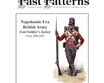 Past Patterns 0040 Download - Chest 44 1800s British Army Foot Soldier’s Jacket Sewing Pattern | Historical Uniform | A0 A4 8.5x11 PDFs