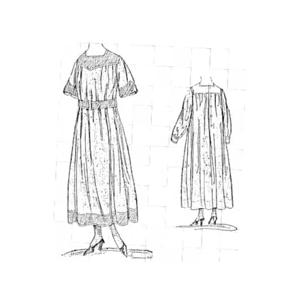 Past Patterns 8607 Download - Early 20th Century Bungalow Apron Sewing Pattern bust 36 b36 New Idea Pattern Company reproduction 1910s 1920s