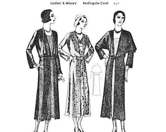 Past Patterns 6562 Download - Early 1930s Redingote Coat Sewing Pattern bust 36 b36 McCall Pattern Company reproductions 30s