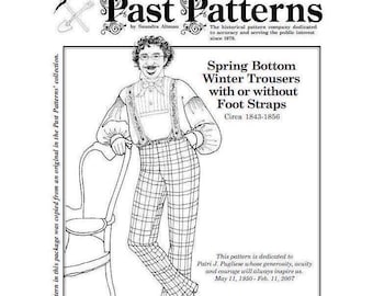 Past Patterns 0016 Download - Mid-19th Century Men’s Winter Trousers Sewing Pattern | Warm & Historically Correct Sizes 28-34 | A0 A4 8.5x11