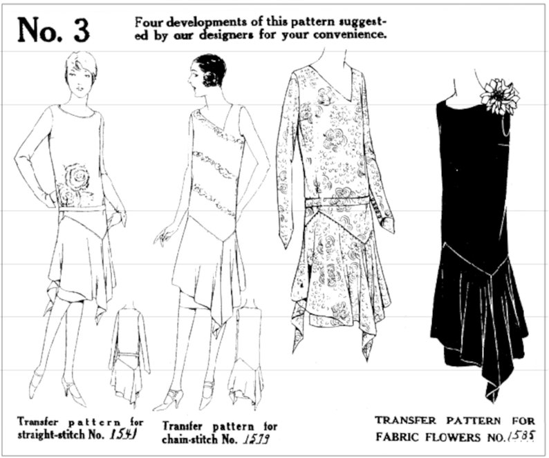 Past Patterns 4990 Download - 1920s Slip-on Dress Sewing Pattern Bust ...