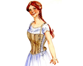 Past Patterns 0720 Sewing Pattern – 1860s Madam Foy Skirt Supporting Corset | Physical | Bust Sizes 31–47 | Sizes 8–26 | B–D Cups