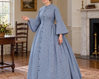 1850s Wrapper Sewing Pattern, Bell Sleeve Dressing Gown, Sizes Small–XXL | Past Patterns 0807