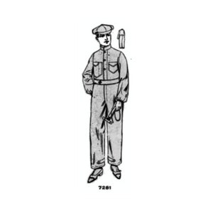 Past Patterns 7281 - Mid 1910s Mens Overall Suit Sewing Pattern chest sizes 42"-44" McCalls reproduction Edwardian age Downton Abbey era