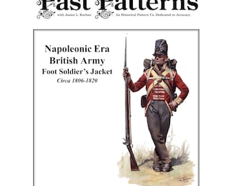Past Patterns 0040 Download - Chest 36 1800s British Army Foot Soldier’s Jacket Sewing Pattern | Historical Uniform | A0 A4 8.5x11 PDFs