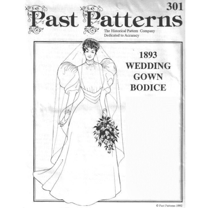 Victorian Clothing Shops: Patterns, Costumes, Custom Dresses 1893    Past Patterns 0301 - Wedding Gown Bodice Sewing Pattern an original design  AT vintagedancer.com