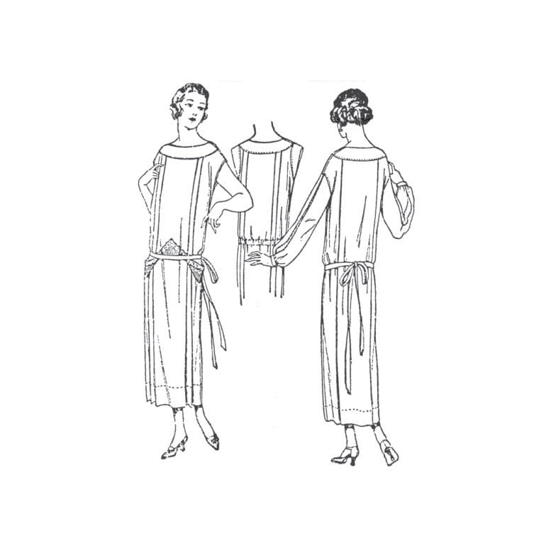 Past Patterns 1564 - Mid 1920s One-piece Slip-on Dress Sewing Pattern bust 38 b38 Excella Pattern Co reproduction roaring 20s flapper era