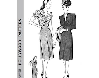 1940s One-Piece Dress Pattern - Bust 38 (Digital Download) | Past Patterns 1747