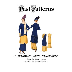 Edwardian Ladies Suit Sewing Pattern – 1910s Pictorial Review, Bust 36 (Download) - Past Patterns 5830