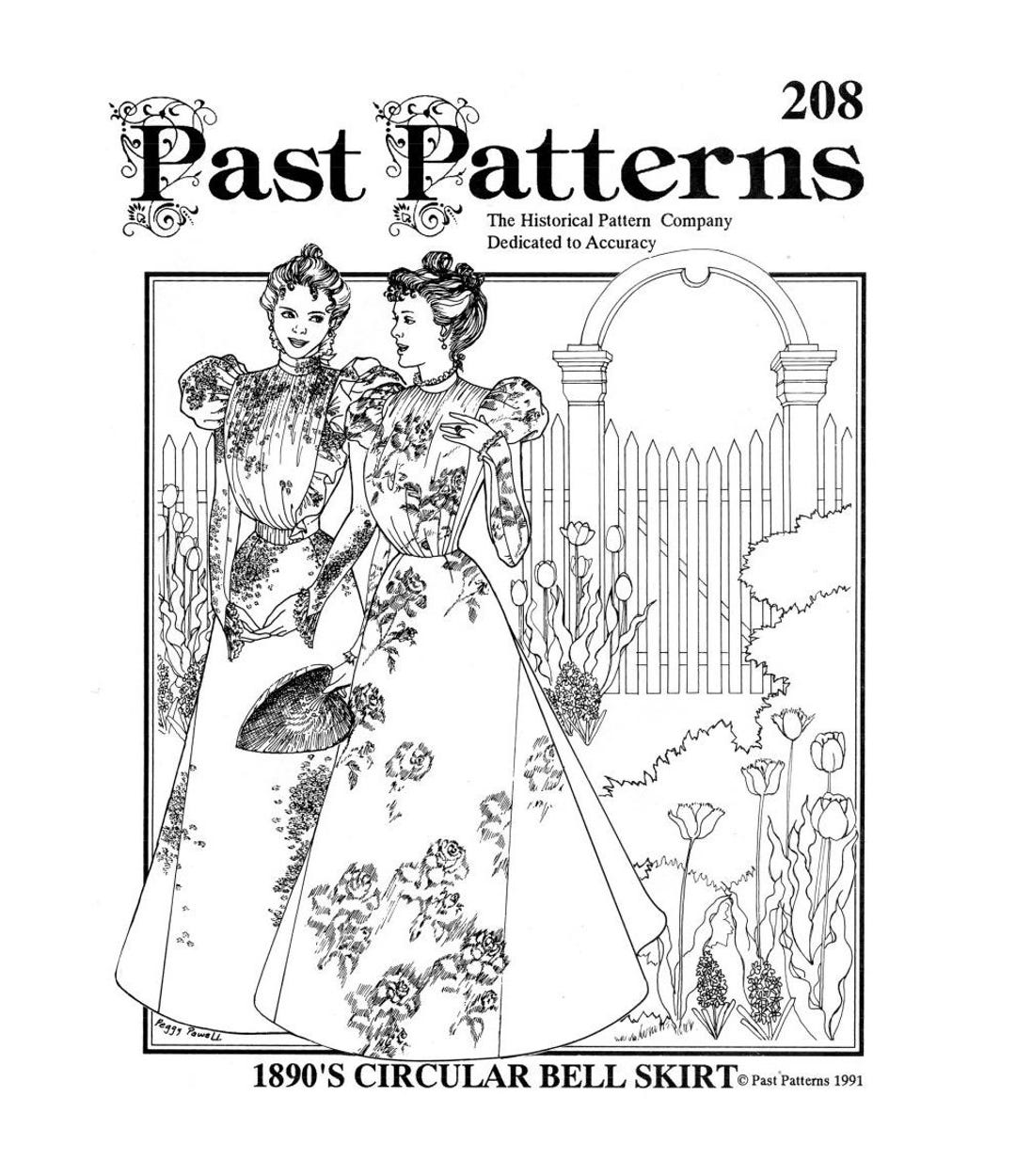 Past Patterns 0208 Download - 1890s Circular Bell Skirt Sewing Pattern ...