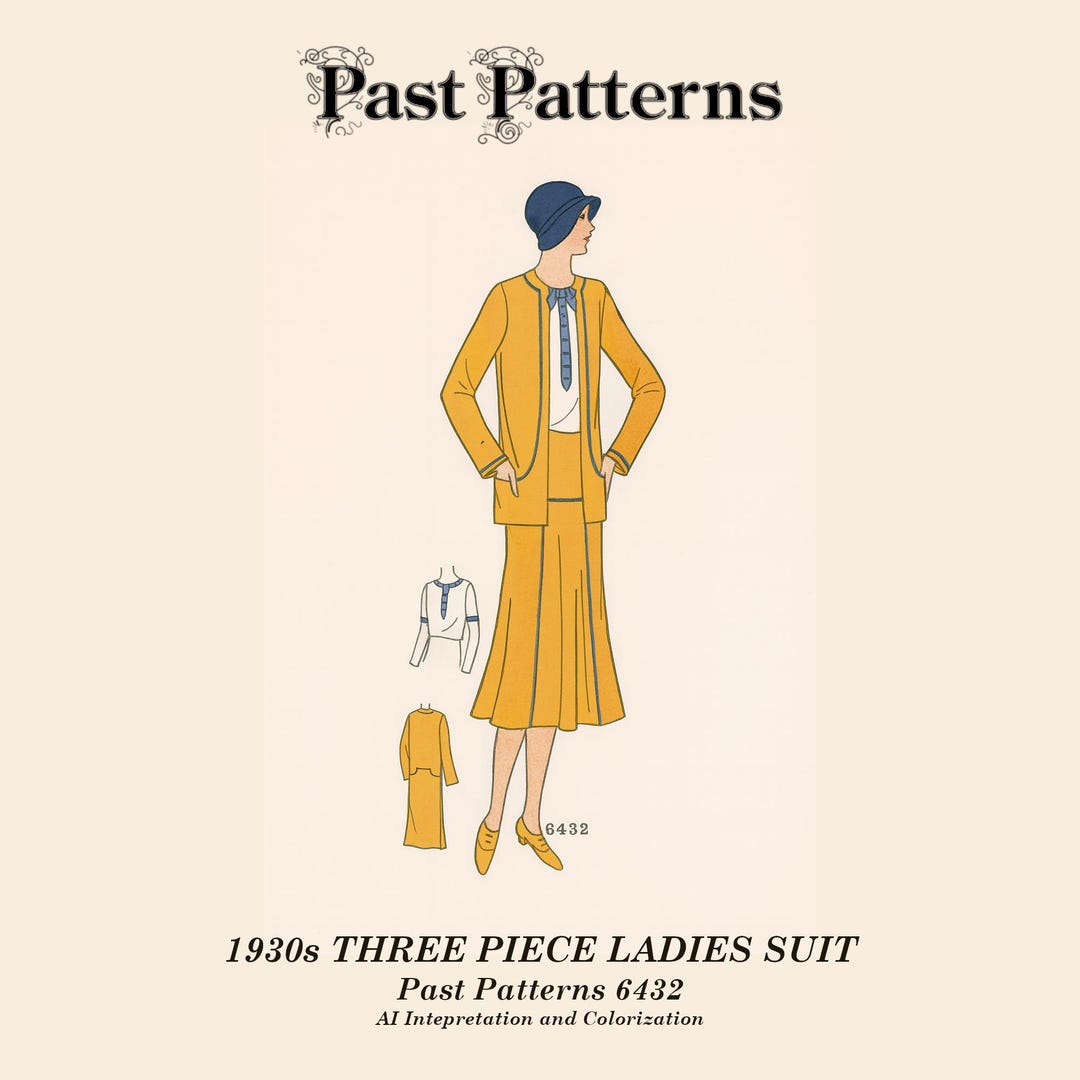 Past Patterns 6432 Downloads - 1930s Three Piece Ladies Suit Sewing ...