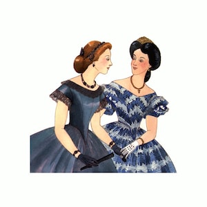 Past Patterns 0704 - 1860s Ball Gown Bodice Sewing original design Multi-sized 08-26 bust 32-48 60s Civil War era