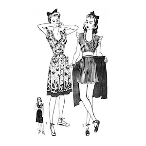 Past Patterns 3439 - Early 1940s Playsuit and Skirt Sewing Pattern bust 34 b34 Advance Pattern Co reproduction 40s WWII era