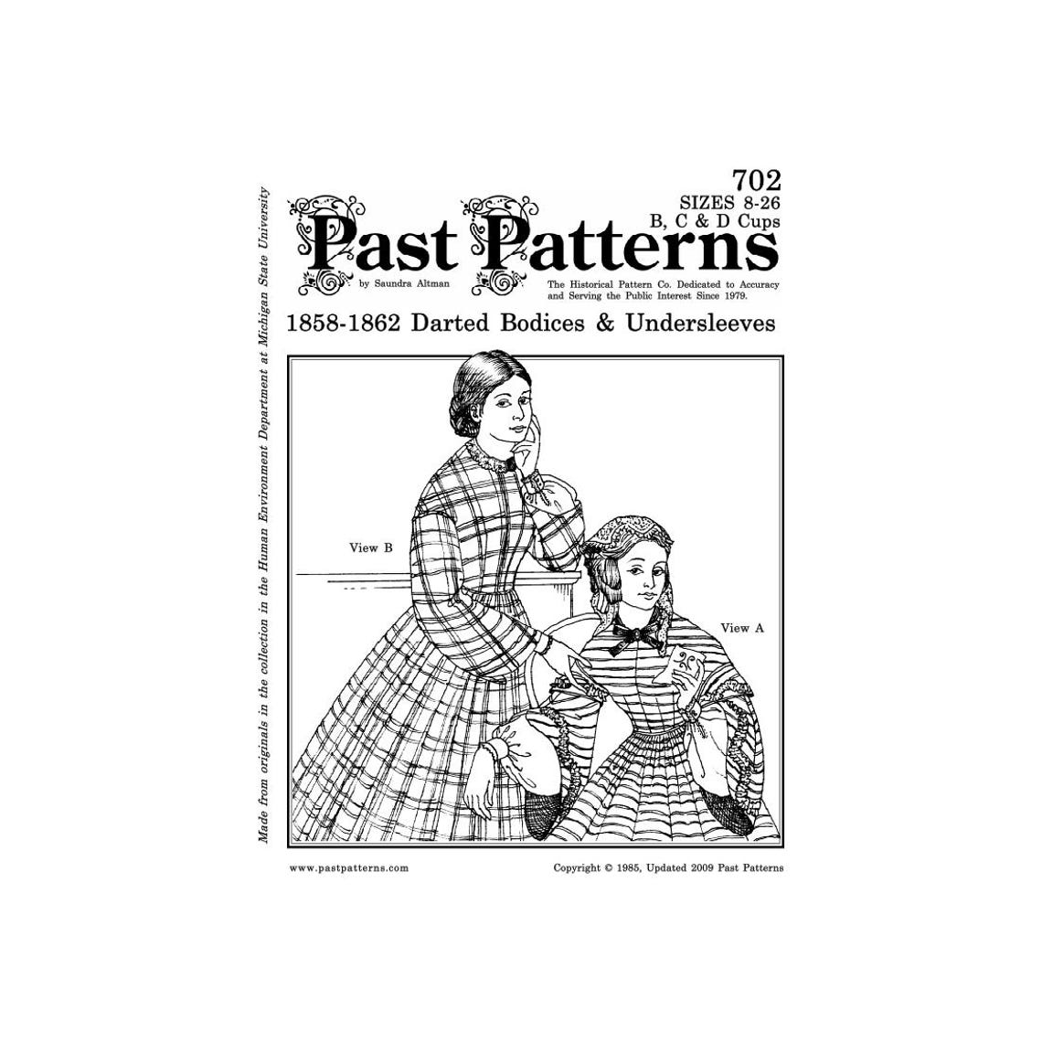Past Patterns 0702 Download - 1850s Dart-fitted Bodice | Sizes 08-26 ...