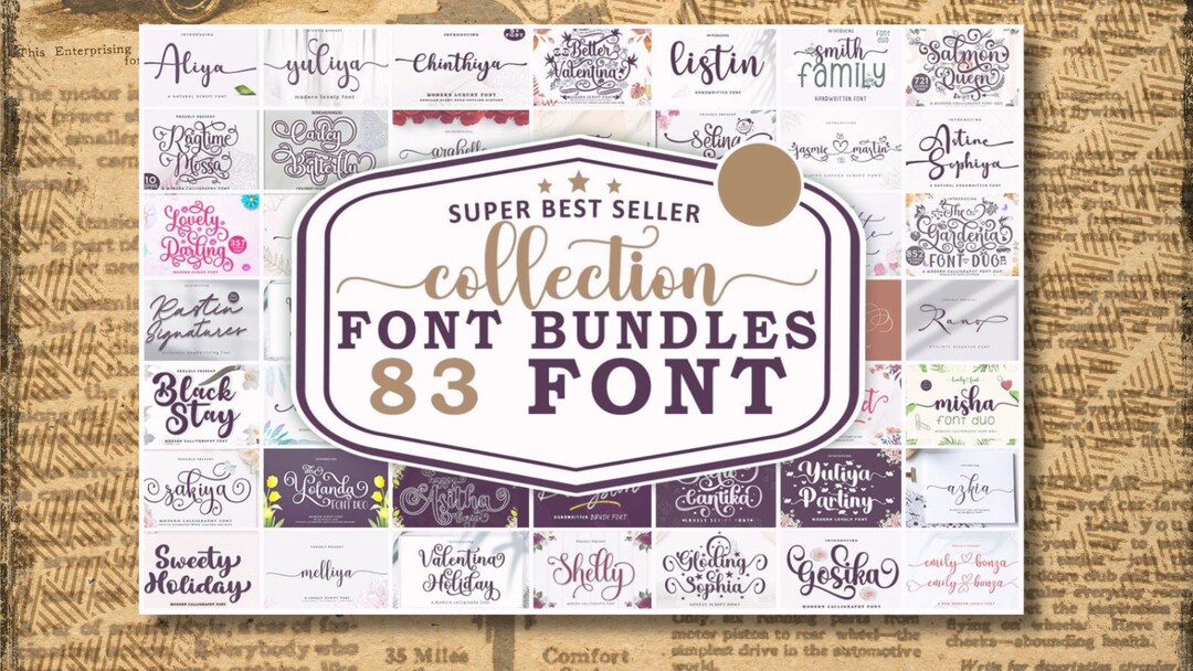 Super Best Seller Collection Font Bundle, Wedding Font, Modern Font ...