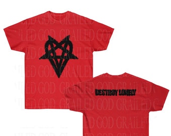 Destroy Lonely T-Shirt Red Heartagram