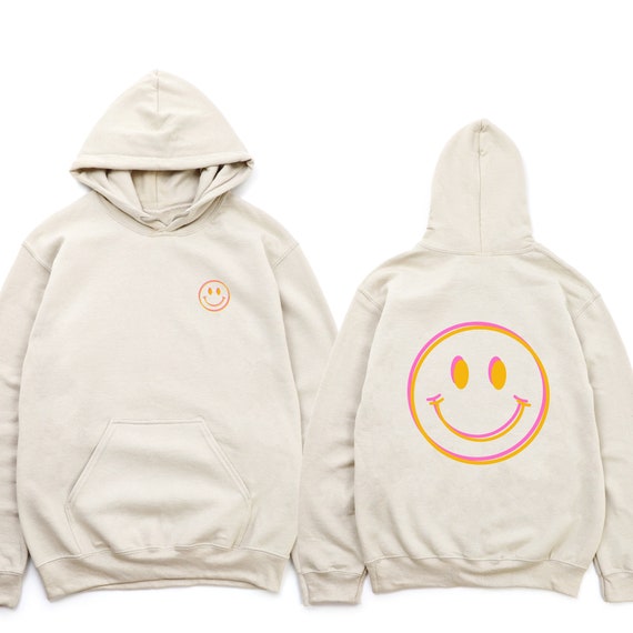 White smiley face hoodie hotsell