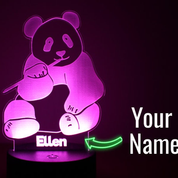 Luz de panda, regalos de panda, oso panda, estatua de panda, luz de noche animal, luz de noche personalizada, peluche de panda, taza de panda, llavero de panda