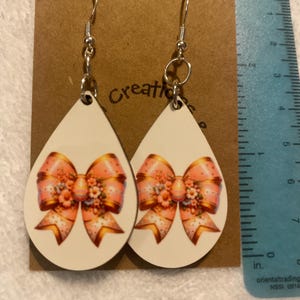 Pink coquette bow earrings